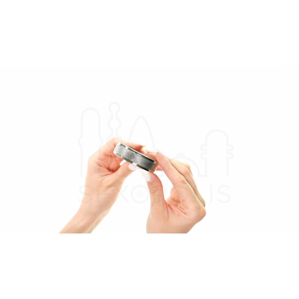 Μεταλλικό Δαχτυλίδι Πέους Cool & Knurl Metal Cock Ring 15x45mm - Ασημί by Sexopolis