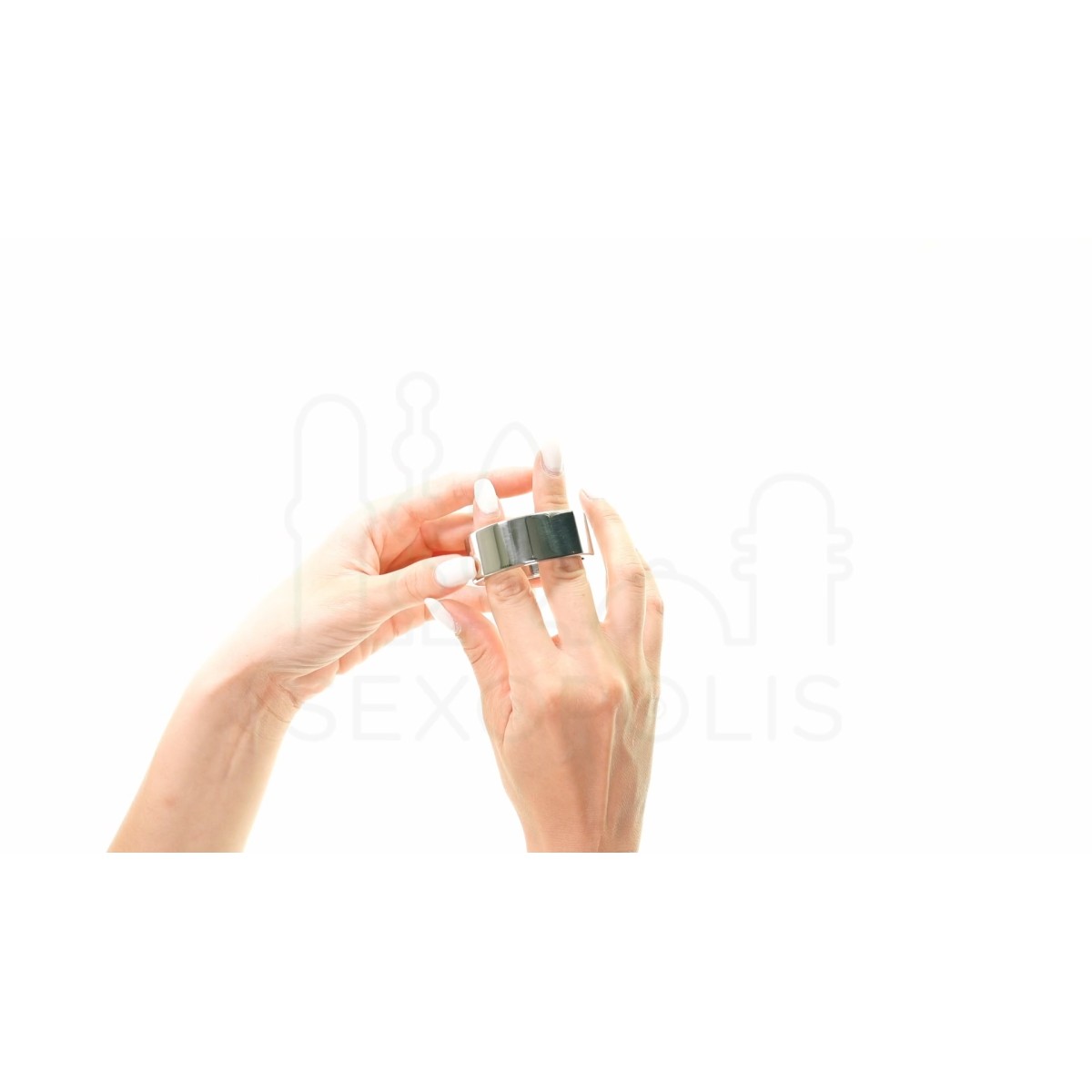 Πλακέ Μεταλλικό Δαχτυλίδι Heavy Gauge Metal Cock Ring 20x45mm - Ασημί by Sexopolis