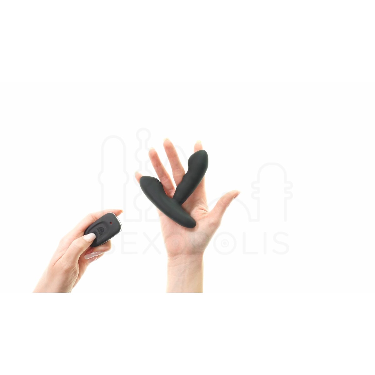 Ασύρματος Δονητής Προστάτη με Θέρμανση P-Stroker Remote Controlled Vibrating & Heating Silicone Prostate Vibrator - Μαύρος by Sexopolis