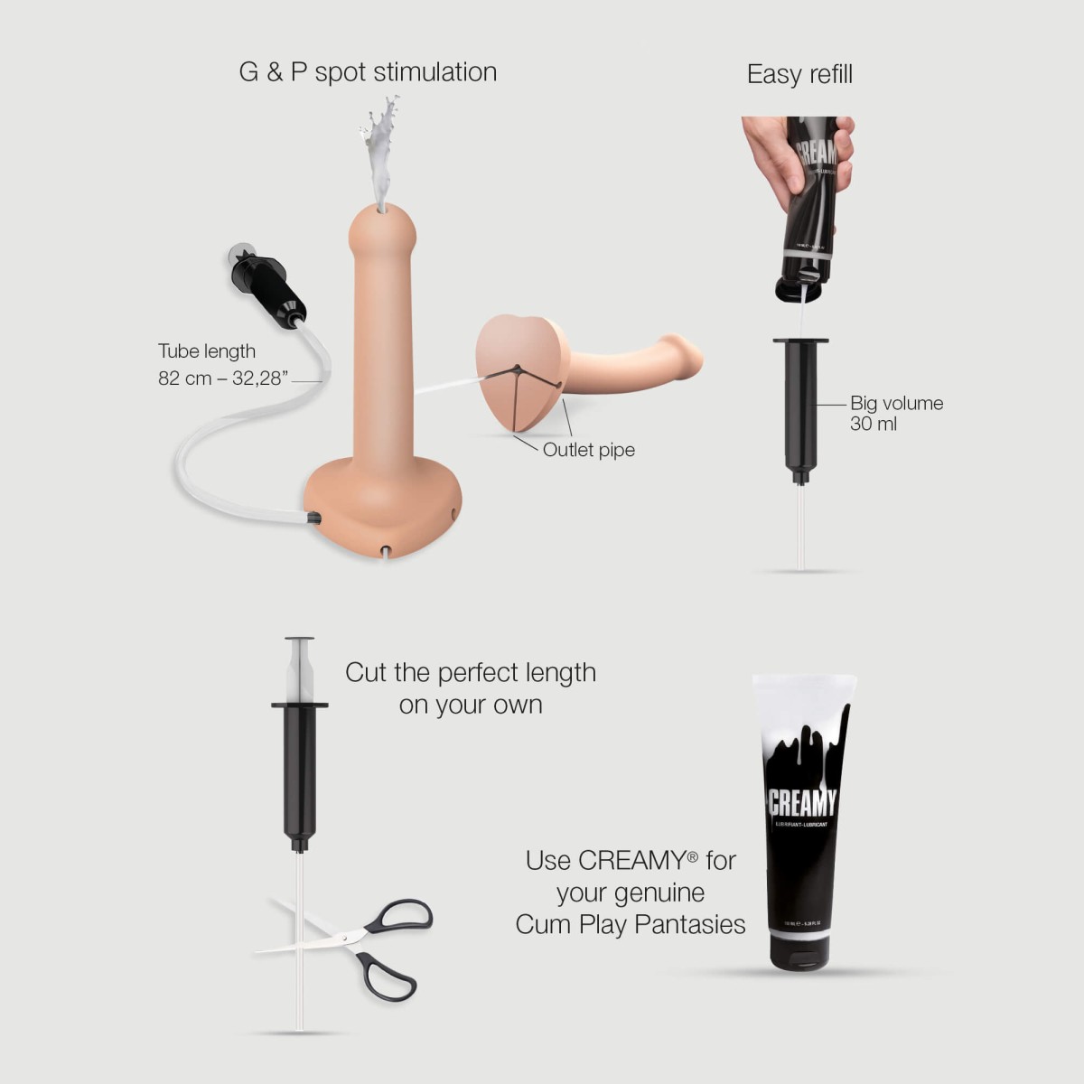 Small Squirting Cum Semi Realistic Silicone Dildo - Flesh by Sexopolis