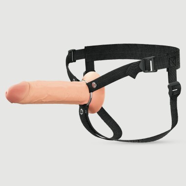 Fantasy Extensions Elite 20 cm Hollow Silicone Strap On - Flesh