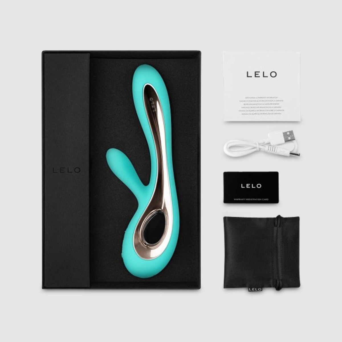 Lelo Soraya 2  Premium Silicone Rabbit Vibrator - Light Blue by Sexopolis