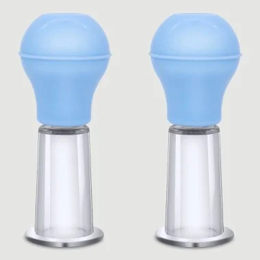 Σετ Αναρροφητών Θηλών & Κλειτορίδας Delicate Nipple & Clitoris Pump Set - Διάφανο/Μπλε