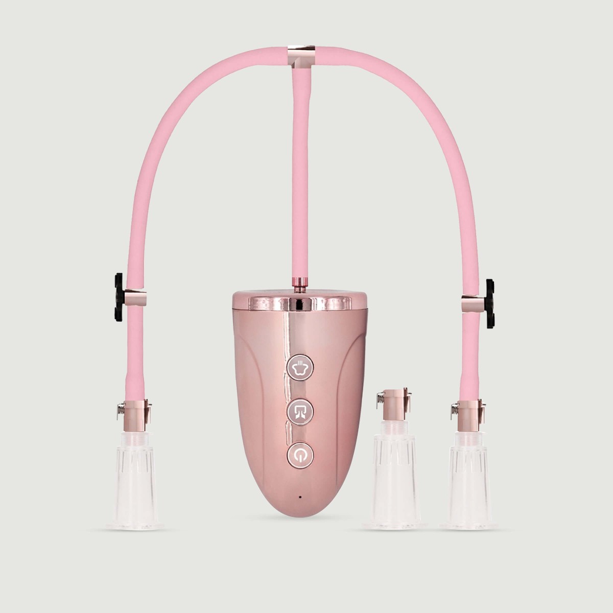 Medium Automatic Rechargeable Nipple & Clitoral Pump Set by Sexopolis