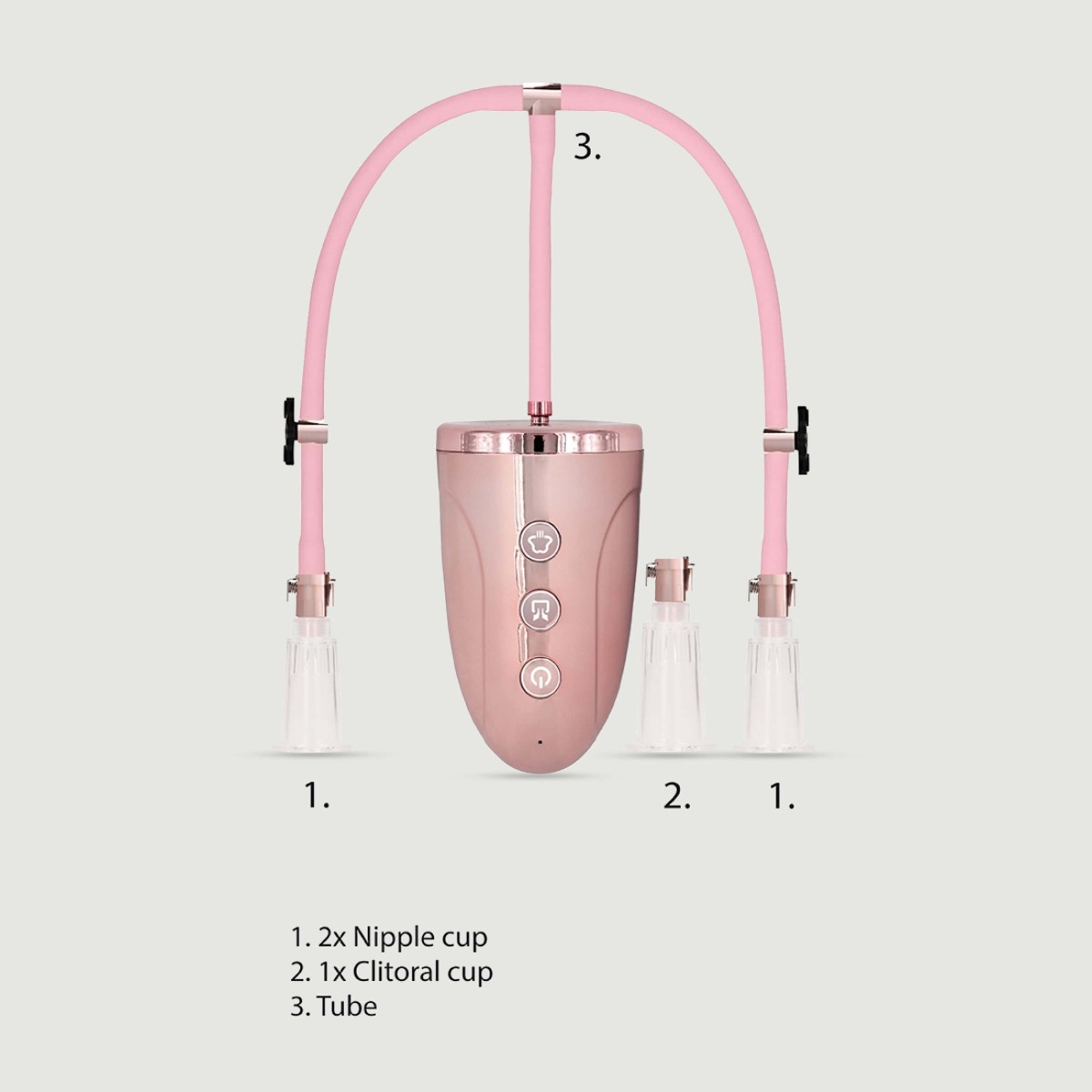 Medium Automatic Rechargeable Nipple & Clitoral Pump Set by Sexopolis