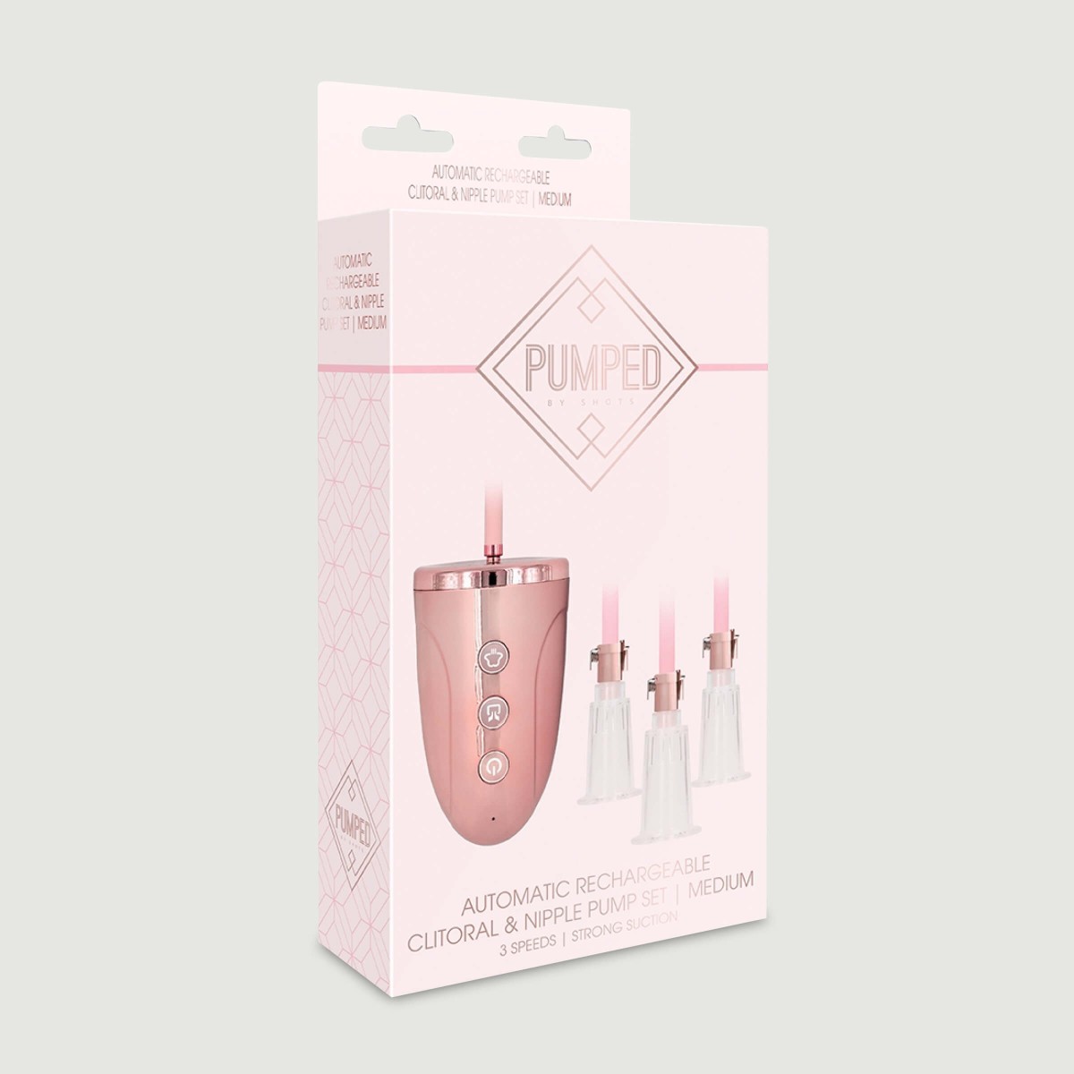 Medium Automatic Rechargeable Nipple & Clitoral Pump Set by Sexopolis