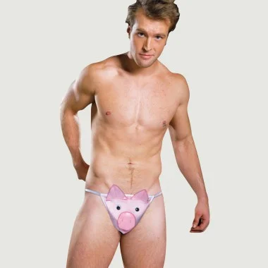 Ανδρικό String Γουρούνι Pig Funny Men's Bikini - Κόκκινο