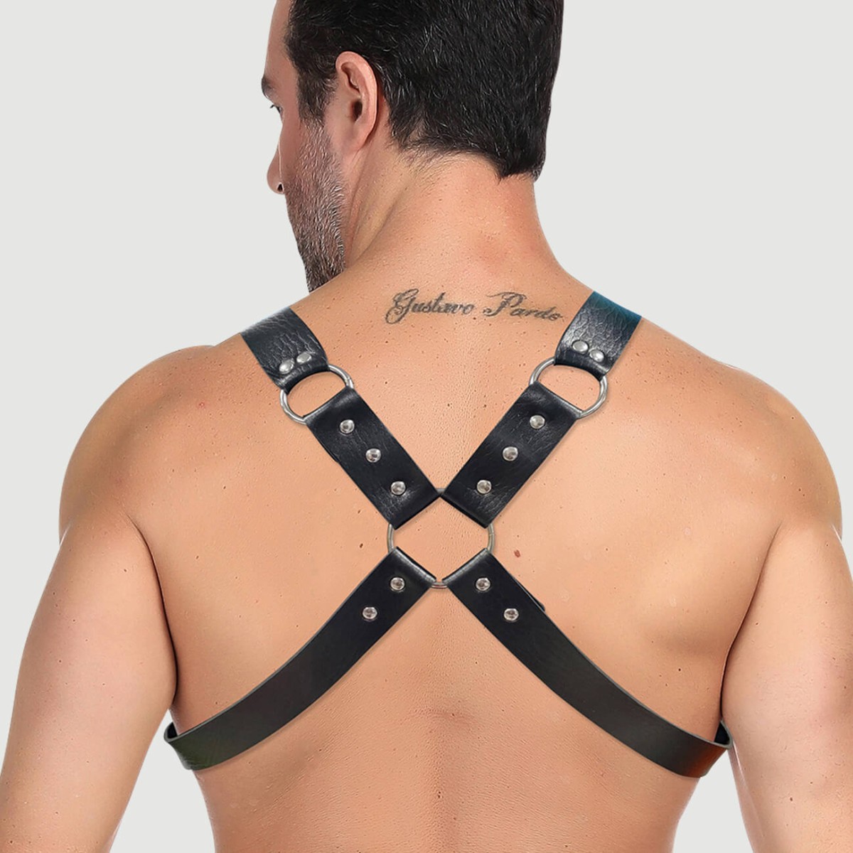 Ρυθμιζόμενο Δερμάτινο Harness Στήθους Mens Leather Adjustable Chest Strap Harness - Μαύρο by Sexopolis