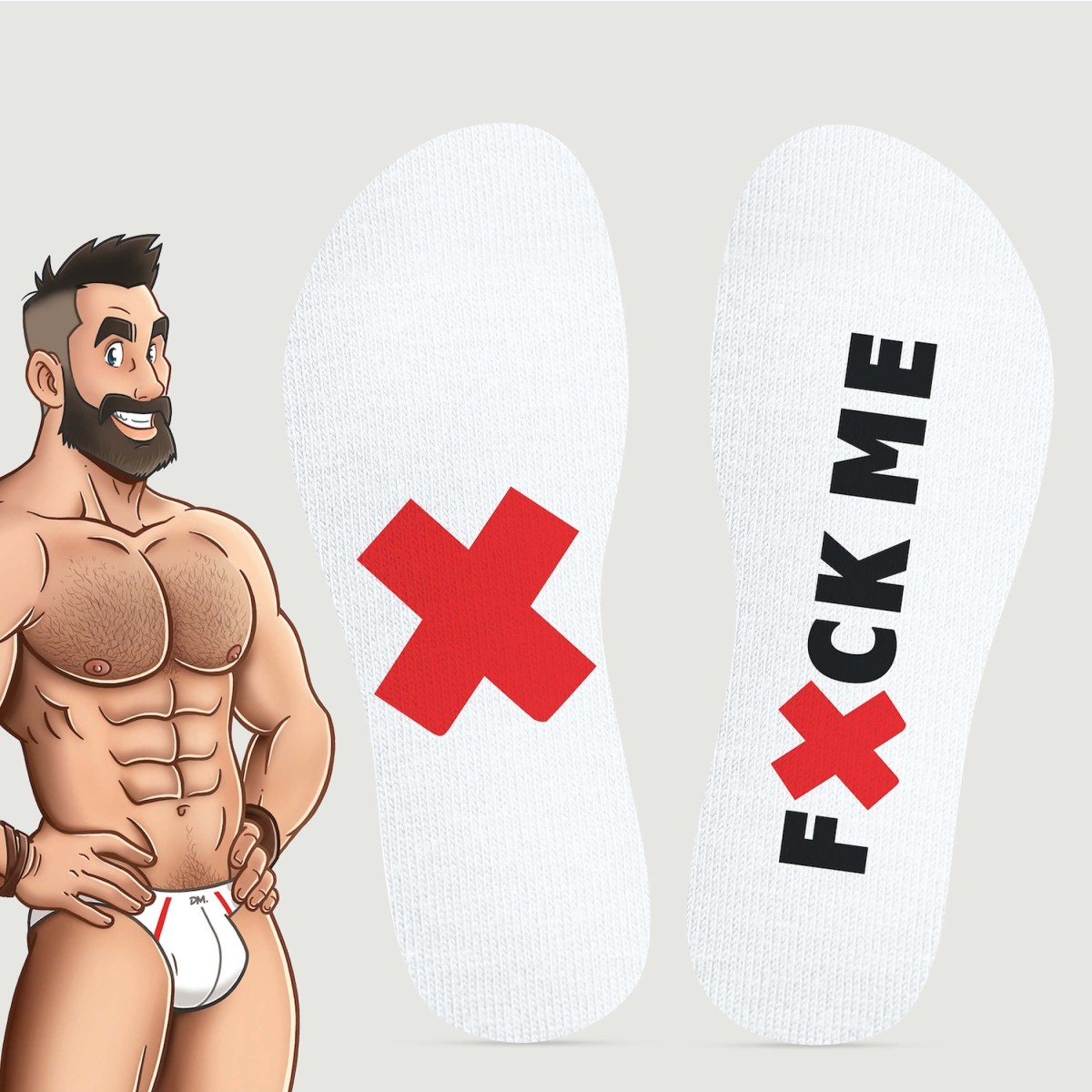 Ανδρικές Κάλτσες FUCK ME Socks - Λευκές by Sexopolis