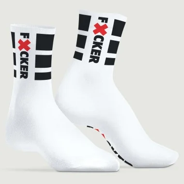 Ανδρικές Κάλτσες FUCKER Socks - Λευκές