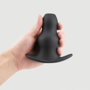 Ανοιχτή Πρωκτική Σφήνα Σιλικόνης No.3 Large Silicone Hollow Butt Plug - Μαύρη