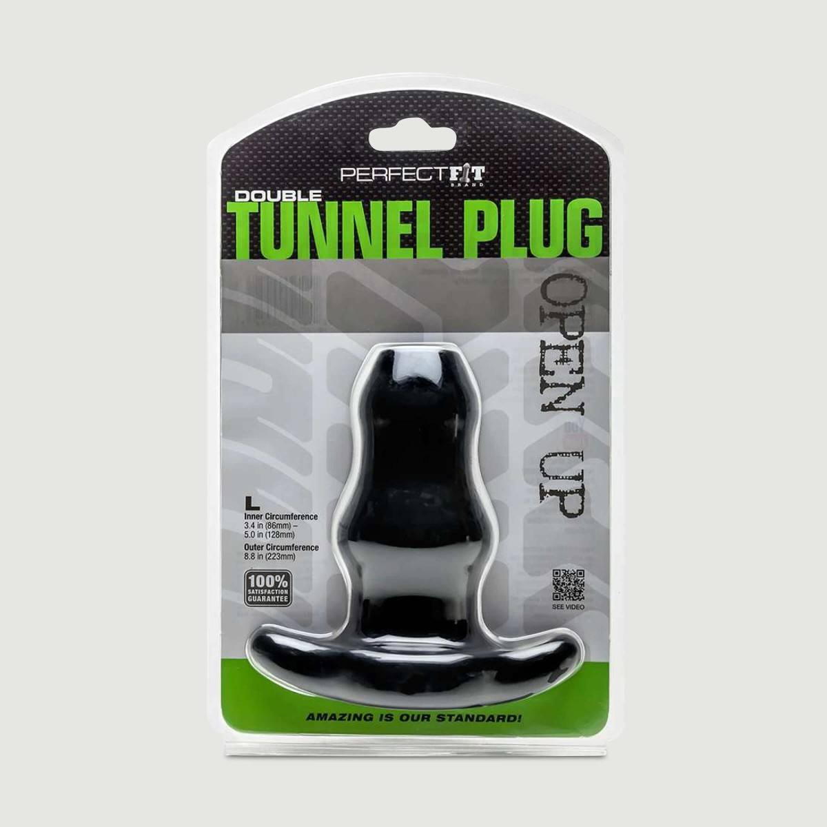 Ανοιχτή Σφήνα Large Double Tunnel Plug - Μαύρη by Sexopolis