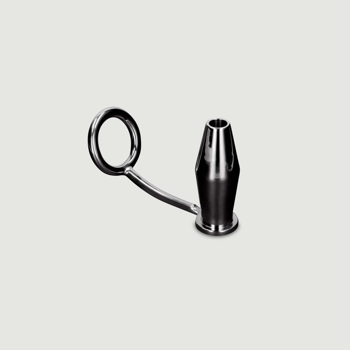 Metal Ring 45 mm with Tunnel Butt Plug - Silver by Sexopolis