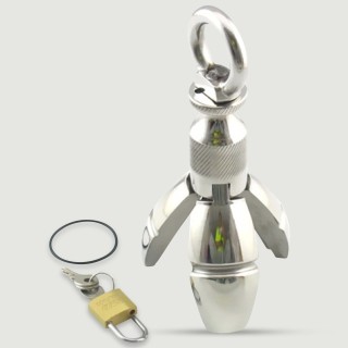 Anal Chastity Ass Lock Butt Plug 11 x 6 cm - Silver