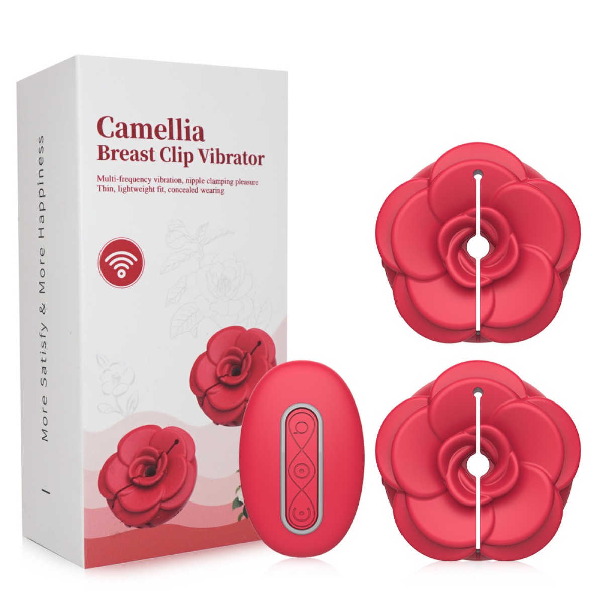App Controlled Butterfly Vibrating Nipple Clamps - Red by Sexopolis