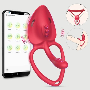 Ασύρματος Δονητής Butterfly Εσωρούχου Με Application The Clit Tingler App Controlled Butterfly Wearable Vibrator - Κόκκινος