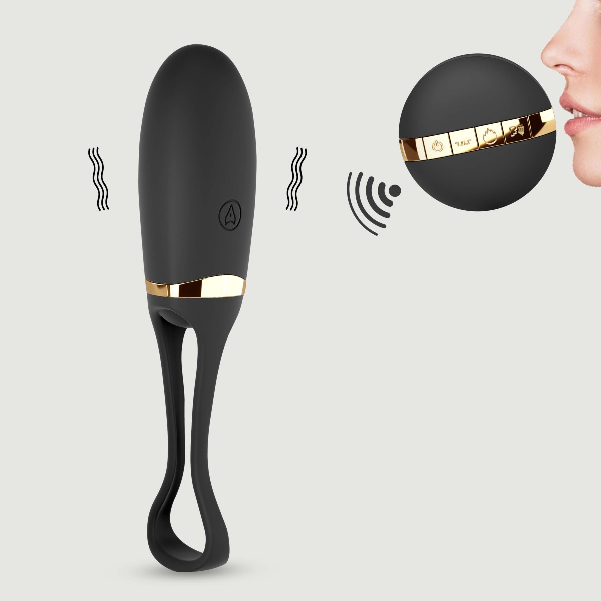 Secret Delight Voice Activated Remote Controlled Deluxe Vibrator - Gold/Black by Sexopolis
