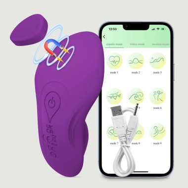 Ασύρματος Δονητής Σιλικόνης Εσωρούχου με Application Kenna App Controlled Panty Silicone Wearable Vibrator - Μωβ