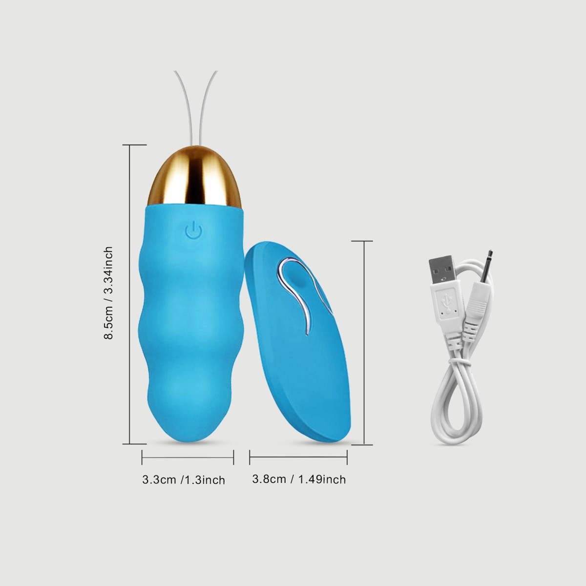 Ασύρματος Δονητής Σιλικόνης με Ραβδώσεις Baloo Ribbed Silicone Remote Controlled Vibrator - Γαλάζιο by Sexopolis