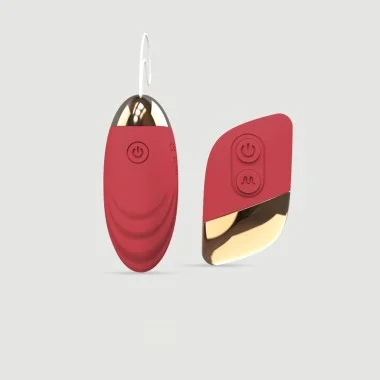 Wonderful Remote Controlled Silicone Ribbed Vibrator - Red