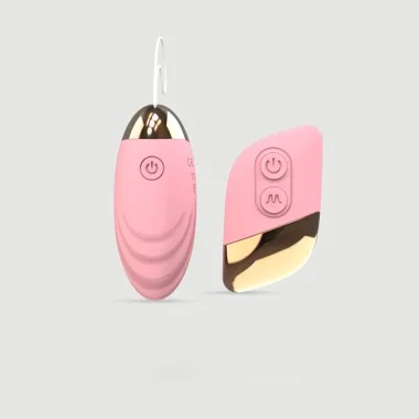 Wonderful Remote Controlled Silicone Ribbed Vibrator - Pink