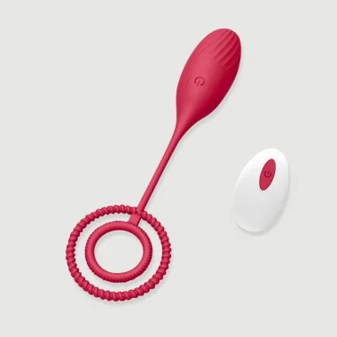 Sexopolis My Remote Play Ribbed Silicone Remote Controlled Bullet VIbrator With Handle - Red