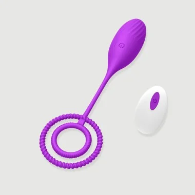 Ασύρματος Δονητής Σιλικόνης Sexopolis My Remote Play Ribbed Silicone Remote Controlled Bullet VIbrator With Handle - Μωβ
