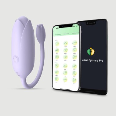 Bullet Δονητής Σιλικόνης Με Application Mini Flower App Controlled Silicone Bullet Vibrator - Μωβ