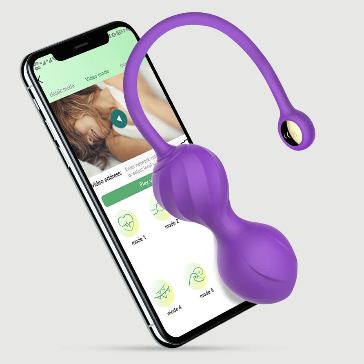 Κολπικές Μπάλες Σιλικόνης Με Application My Kegel Partner Silicone App Control Kegel Balls - Μωβ by Sexopolis