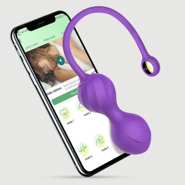 Κολπικές Μπάλες Σιλικόνης Με Application My Kegel Partner Silicone App Control Kegel Balls - Μωβ
