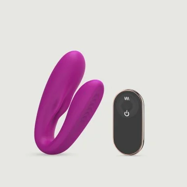 Match Up Premium Silicone Remote Controlled Couples Vibrator - Pink