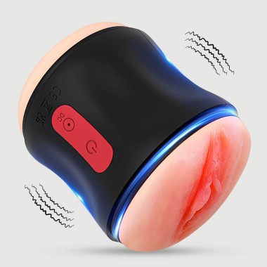 The Double Stroker Vibrating Masturbator With 10 Functions