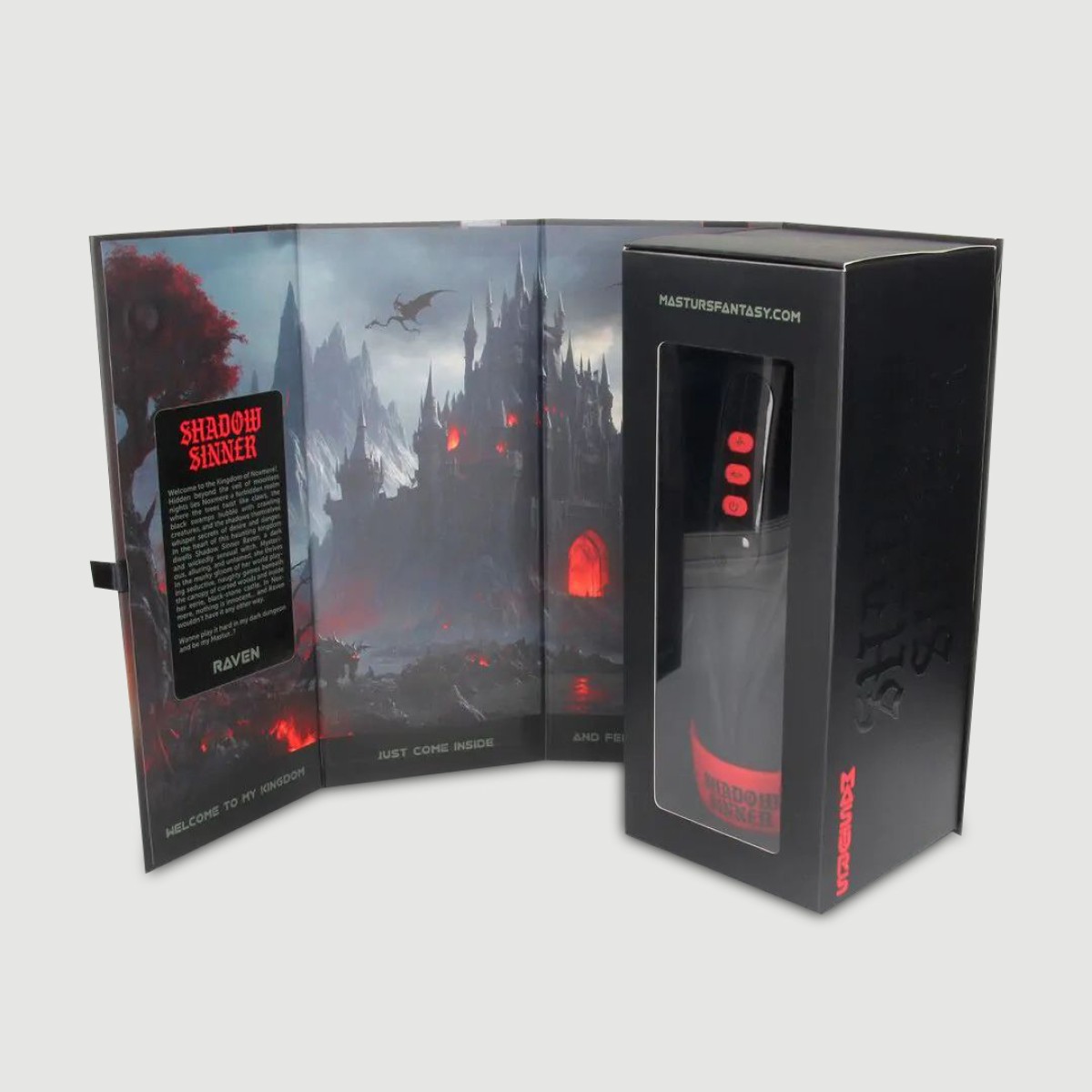 Augmented Reality Raven Shadow Sinner Multi Function Masturbator by Sexopolis