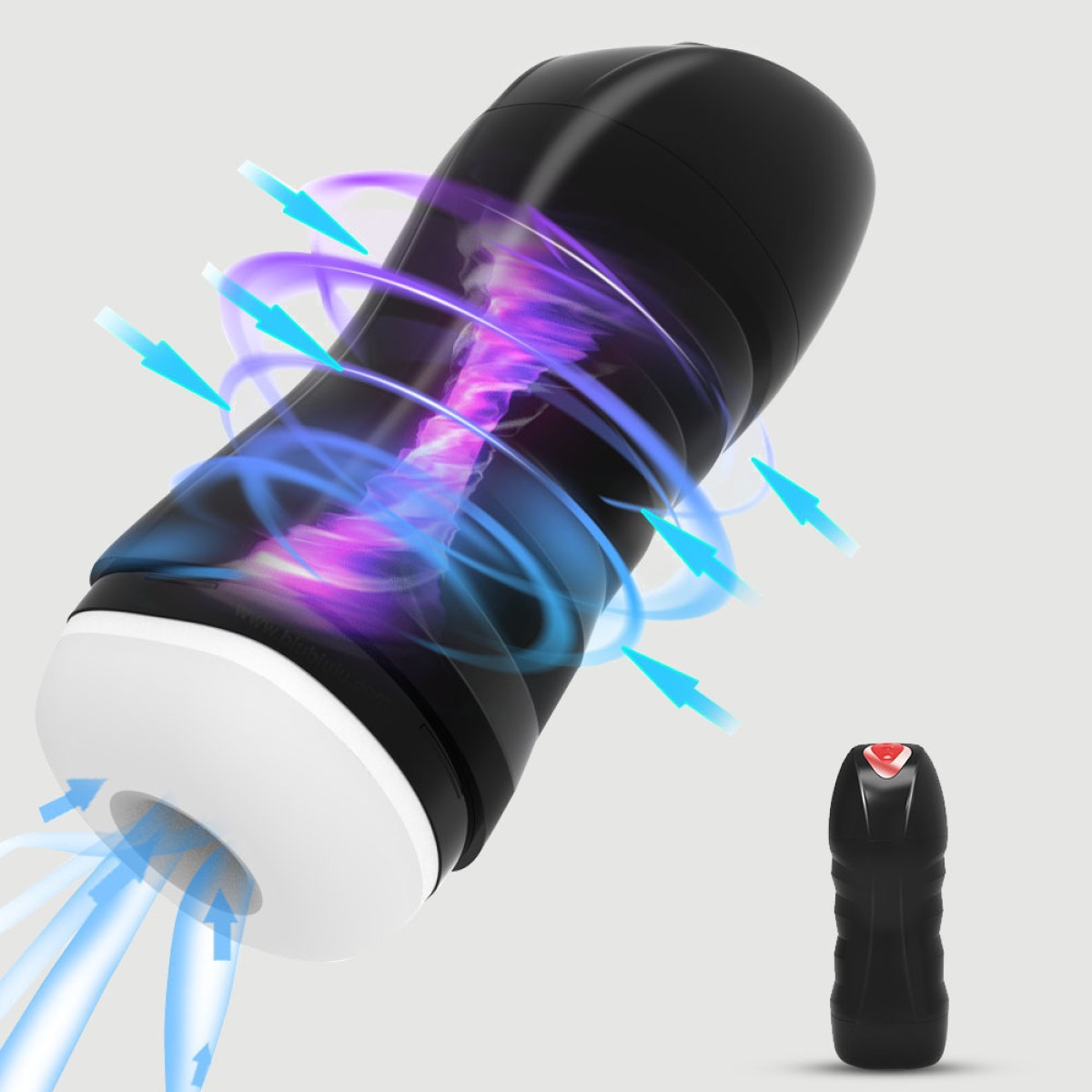 The Blow Torch Vibrating Ultra Powerful Masturbator - Black by Sexopolis