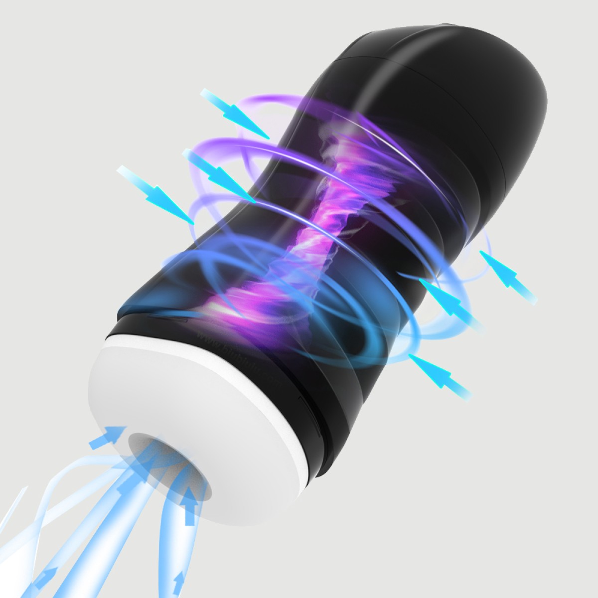 The Blow Torch Vibrating Ultra Powerful Masturbator - Black by Sexopolis