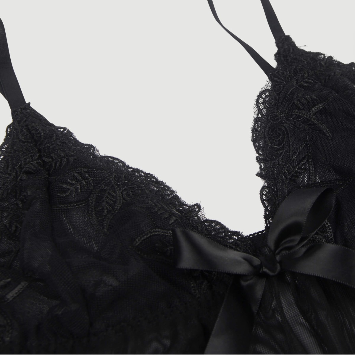 Multi Fibre Elegant Fly Away Babydoll - Black by Sexopolis