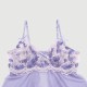 Plus Size Back Slit Embroidery Transparent Mesh Babydoll - Purple by Sexopolis