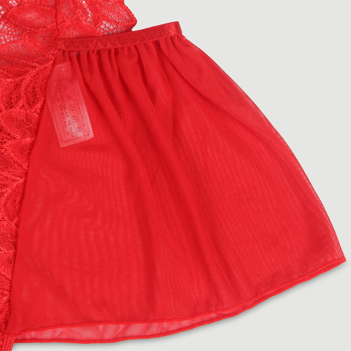 Plus Size Sexy Halter Backless Floral Patterns Teddy Lingerie - Red by Sexopolis