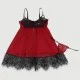 Plus Size Σέξι Διαφανές Σετ Babydoll Με Δαντέλα & Άνοιγμα Πλάτης Sexy Splicing Sheer Eyelash Trim Lace Back Split Babydoll Set With Underwire – Κόκκινο by Sexopolis
