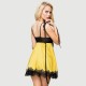 Μεταξωτό Νυχτικό Με Δαντέλα & Μάσκα Ύπνου Sleepwear With Blindfold Silk Eyelash Lace Camisole – Κίτρινο by Sexopolis
