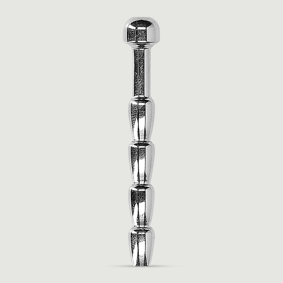 Ribbed Hollow Sounding Penis Plug 6 mm - Silver by Sexopolis