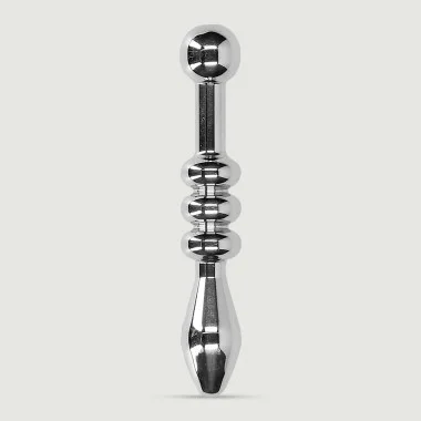 Μεταλλικό Sound Ουρήθρας Metal Penis Plug with Ribs 10 mm - Ασημί