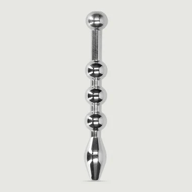 Sound Ουρήθρας με Μπίλιες Metal Penis Beaded Sounding Plug 8 mm - Ασημί