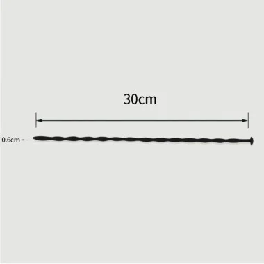 300 x 6 mm Silicone Urethral Sound - Black