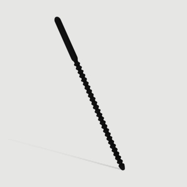 240 x 8 mm Ribbed Silicone Urethral Sound - Black