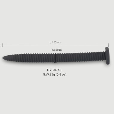 152 x 20 mm Spiral Silicone Urethral Sound - Black