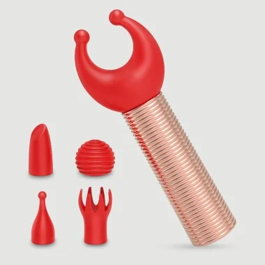 Bullet Δονητής με Εναλλάξιμες Κεφαλές Σιλικόνης Numi Powerful Mini Vibrator with Interchangeable Silicone Tips - Πορτοκαλί