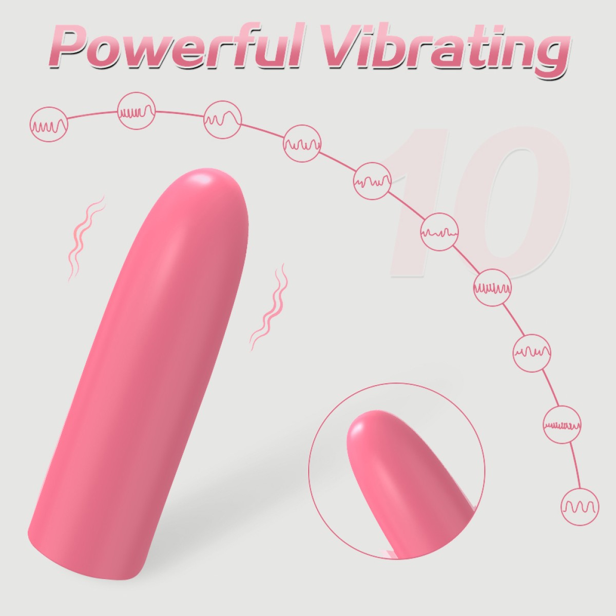 Bullet Δονητής Σιλικόνης 10 Ταχυτήτων Nyx 10 Function Rechargeable Silicone Bullet Vibrator - Ροζ by Sexopolis