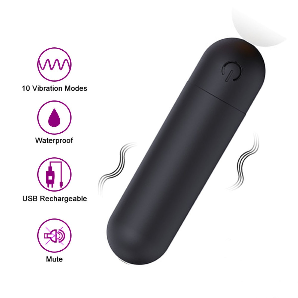 Επαναφορτιζόμενος Bullet Δονητής Σιλικόνης Varin Rechargeable Silicone Bullet Vibrator - Μαύρος by Sexopolis