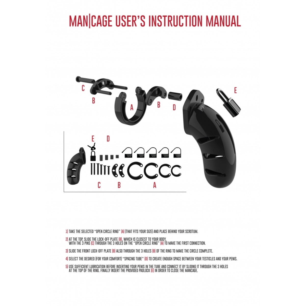 Mancage Model 13 Chastity Cage - Black by Sexopolis